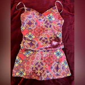 Cute and Flattering Tankini Skirted Swimsuit